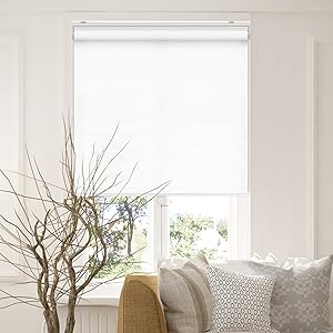 Chicology Cordless Roller Shades Snap-N'-Glide, Privacy & Natural WovenPerfect for Living Room/Bedroom/Nursery/Office and More.Felton Sand (Privacy & Natural Woven), 33"W X 72"H