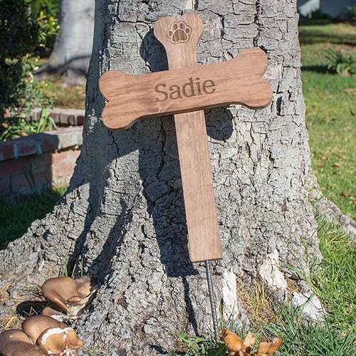 Amazon Com Personalized Name Dog Bone Memorial Cross Wood