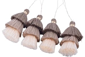 KONMAY Bulk 20pcs Tri-Layered Tassels with Hanging Loop for Jewelry Making, Clothing