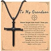 CXLDTE Cross Necklace for Men Boys Birthday Valentine's Day Christmas Christian Baptism Gifts