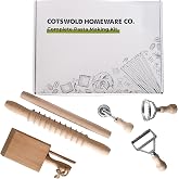 11 Piece Pasta Making Tool Set - Ravioli Cutters, Gnocchi Board & Dough Rolling Kit