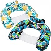 ANNIL Inflatable Pool Float Chair with Ergonomic Headrest &amp; Cup Holder, Comfortable Water Lounge Floaties for Adults, Ideal for Summer Swimming Pool, Beach &amp; Pool Party