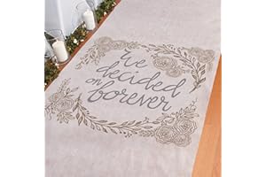 Fun Express Wedding Aisle Runner for Wedding Ceremony - 100ft White Runner with Floral Design | Perfect for Indoor & Outdoor Weddings, Rustic Farmhouse Christian Wedding Decor