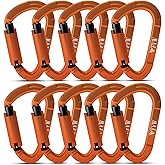 FVW Auto Locking Rock Climbing Carabiner Clips, UIAA Certified Professional 25KN (5620 lbs) Heavy Duty Caribeaners for Rappelling Swing Rescue & Gym etc,Large Carabiners,D-Shaped