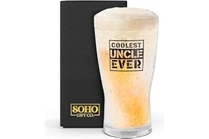 SoHo Freezer Cup Gift for Uncle, Double Walled Chiller Mug for Iced Cold Drinks - Insulated 14oz Frozen Pint Drinking Glass f