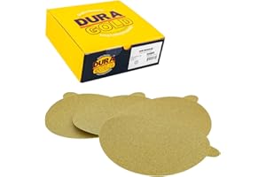 Dura-Gold Premium 6" Gold PSA Sanding Discs - 80 Grit (Box of 50) - Self Adhesive Stickyback Sandpaper for DA Sander, Finishing Coarse-Cut Abrasive - Sand Automotive Car Paint, Woodworking Wood, Metal