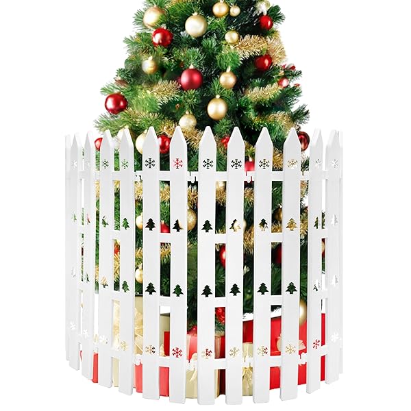 24″ EXTRA TALL FENCE FOR CHRISTMAS TREE,12PCS WHITE...