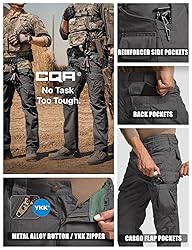 CQR Men's Tactical Pants, Water Resistant Ripstop