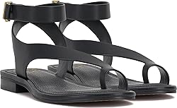 Vince Camuto Women's Liba Flat Sandal, Black, 11