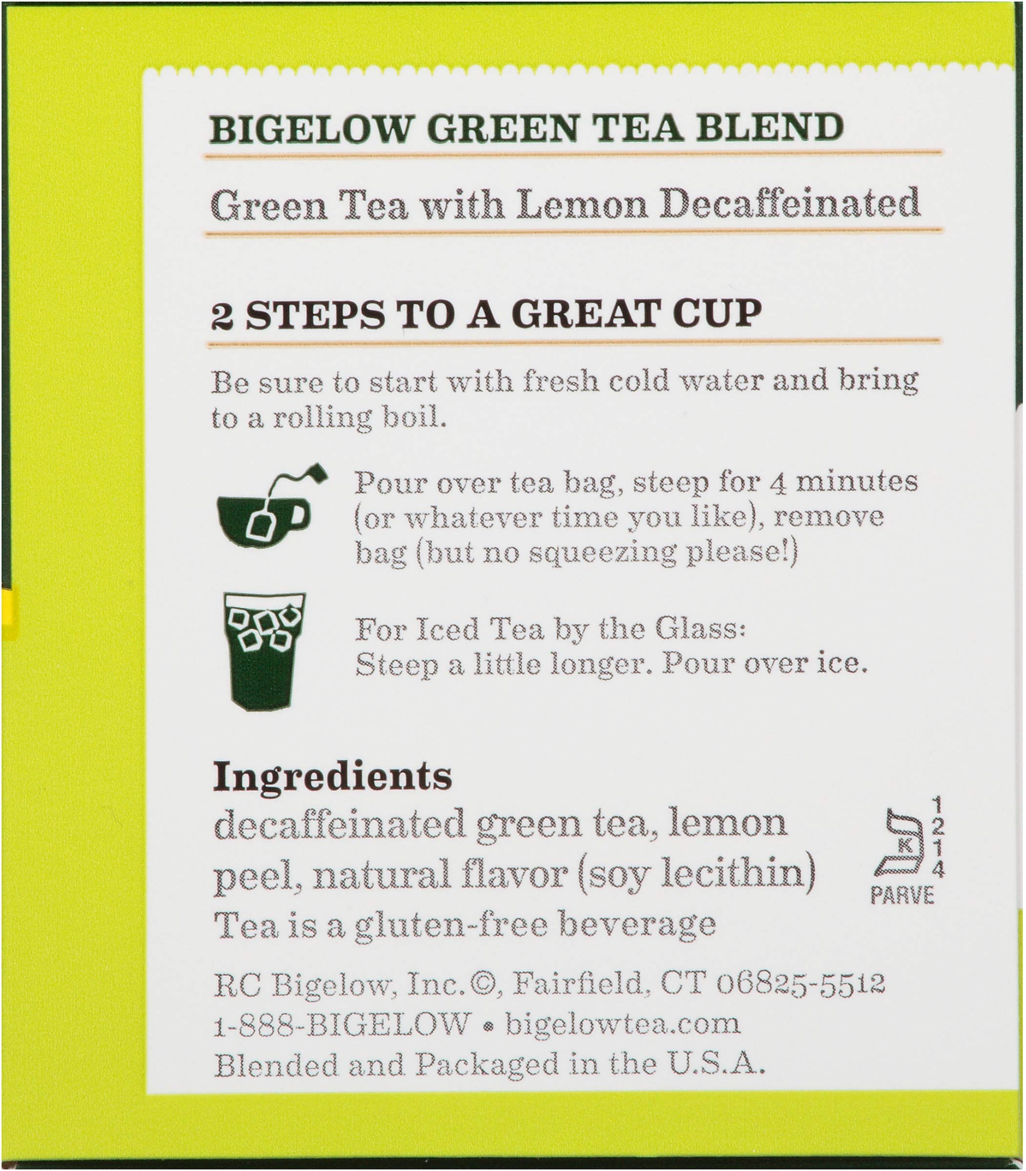 Bigelow Decaffeinated Green Tea with Lemon, 20 Count (Pack of 6), 120