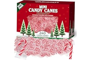 TABOOM Bulk Mini Candy Cane Individually Wrapped 240 Pack - Dye-Free Small Peppermint Candy Canes Red & White Christmas Candy For Holiday Gifts, Stocking Fillers, Party Favors & Decorations
