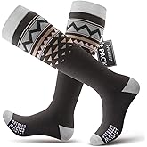 OutdoorMaster Ski Socks, Snowboarding Socks for Men & Women, Thermal Winter Warm & Breathable, Over The Calf Non-Slip Cuff