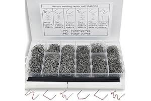Wrdlosy 3040PCS Plastic Welding Kit, 40PCS Plastic Welding Rods, 3000PCS Plastic Welder Staples, with Storage Box, Plastic Welding Staples, Stainless Steel, Pre-Cut, Plastic Repair Kit