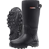 HISEA Rubber Hunting Boots, Tall Warm Neoprene Waterproof Insulated Basic Hunting Boots, Mens Adjustable Winter Boots Durable Slip Resistant Outdoor Hunting Fishing Working Boots for Men