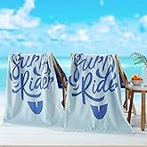 Great Bay Home 100% Cotton Beach Towels | 2 Pack of 30 x 60" Blue Pool Towels for Adults and Kids | Absorbent & Quick Dry Towels (Surf)