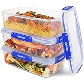 Sistema KLIP IT PLUS Food Storage Containers, Leak-Proof Seal, Airtight & Stackable Meal Prep Container Set with Lids, School