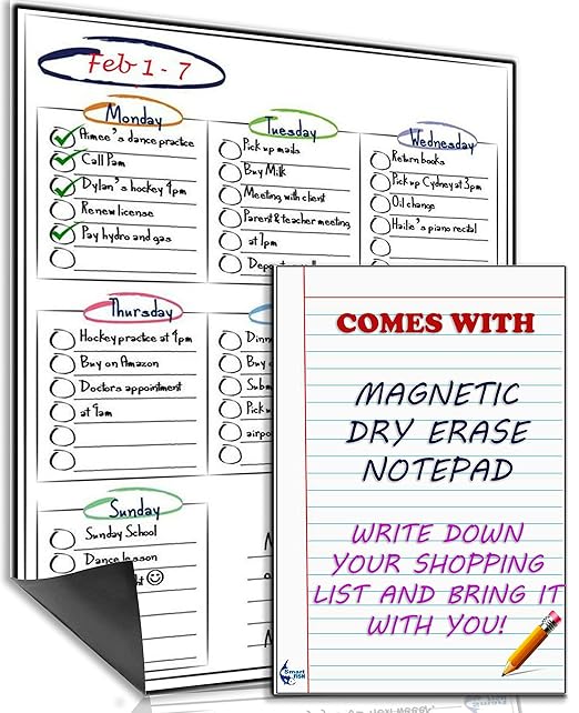 Pizarra blanca magnética de borrado en seco para nevera, multiusos ...