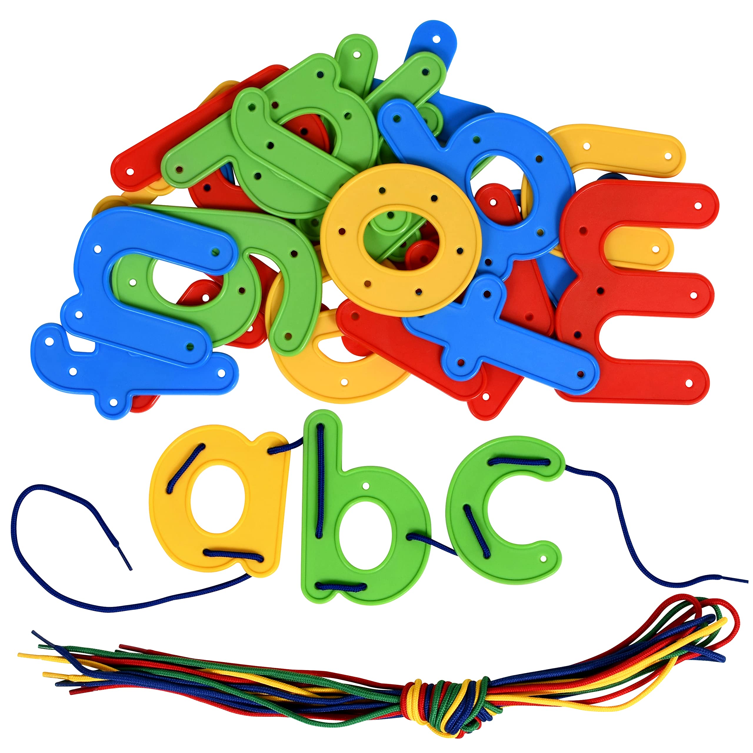 READY 2 LEARN Lacing Alphabet | Lowercase | 26 Letters | 8 Laces | Threading Toy for 3, 4, 5, 6 Year Olds | Fine Motor Skills, Letter Recognition and Early Spelling