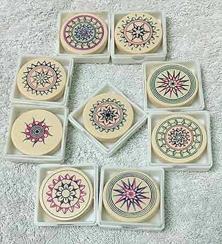 SISCAA Carrom Tournament Striker- Man Made Ivory- Pack of 2 Pc (Ass. Colours)-by Kingsmen Line