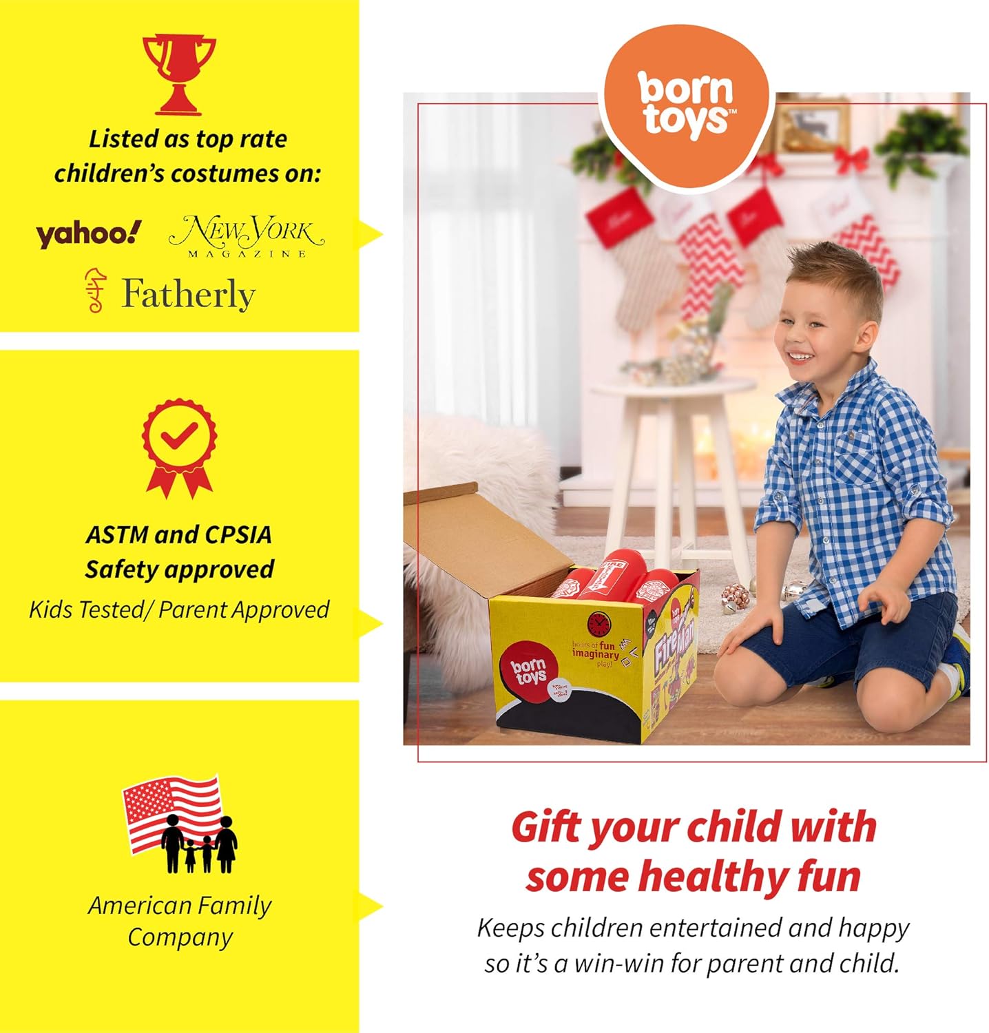 Born Toys Manteau De Costume De Pompier Comprend Un Badge Et Un Nom De Pompier Pour Les Jeux De Role Et Les Vetements Pour Enfants Fantaisie Et Specialty Bilkvarteret Deguisements Et Accessoires