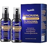 RootStim 5% Minoxidil Hair Growth for Men and Women: 2-Pack Extra Strength Minoxidil Hair Loss Treatment Serum with Rosemary for Faster Stronger Thicker Hair Growth - 60ML Each