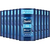 Suave Ocean Charge Men’s Antiperspirant Deodorant, All Day Marine & Driftwood Scent, for 48hr Odor & Wetness Protection, 2.7oz, 12 Pack