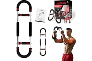 LuxUltra Twister Arm Trainer Set, Adjustable Power Twister Bar 40-130 lb for Chest & Arms, Portable Chest Workout Equipment with Grip Strength Trainer 5-100 kg