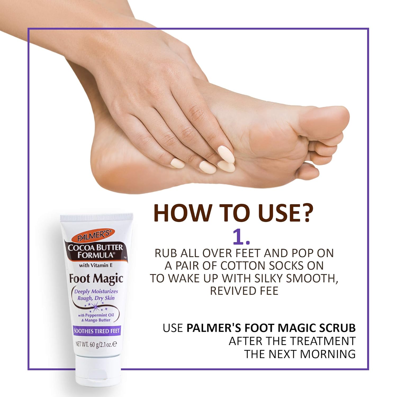 Palmer's Cocoa Butter Formula Foot Magic Moisturizing Cream with Vitamin E | 2.1 Ounces: Beauty