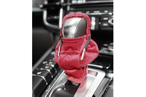 ESEWALAS Fashionable Sweater Design Car Gear Shift Cover,Gear Stick Cover,Universal Fit Shift Gear Cover,Shift Cover for Car,Soft Shift Knob Cover Interior Decor Accessories (Red)