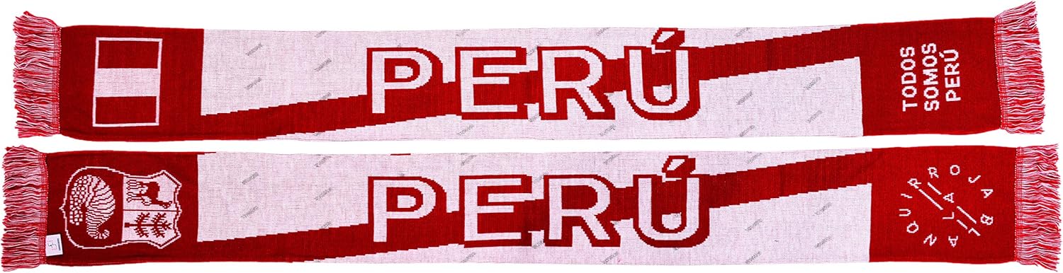 Peru Soccer Knit Scarf: Clothing