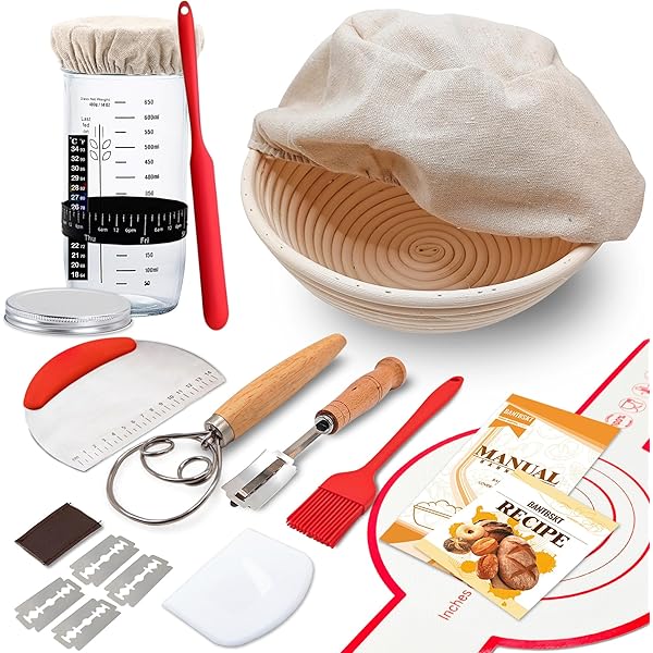 Complete Sourdough Starter Kit - Sourdough Proving Basket Set