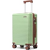 Ruausine 20-Inch Carry on Luggage,Carry-on Suitcase with Spinner Wheels and TSA Lock, 22x14x9 Airline Approved,Hardside Lightweight Travel Carry-on Luggage,Small Rolling Luggage (Green, 20 IN)