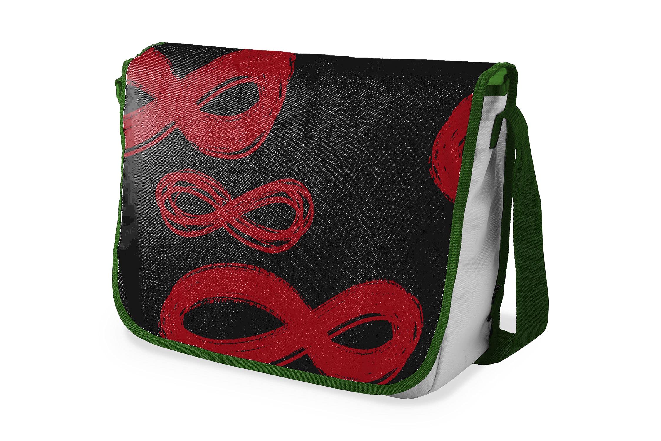 Bonamaison Digitally Printed Messenger School Bag with Khaki Strap for Students, Cross Body Bag, Courier Bag, Shoulder Bag for School, Back to School, Size: 29x36 Cm