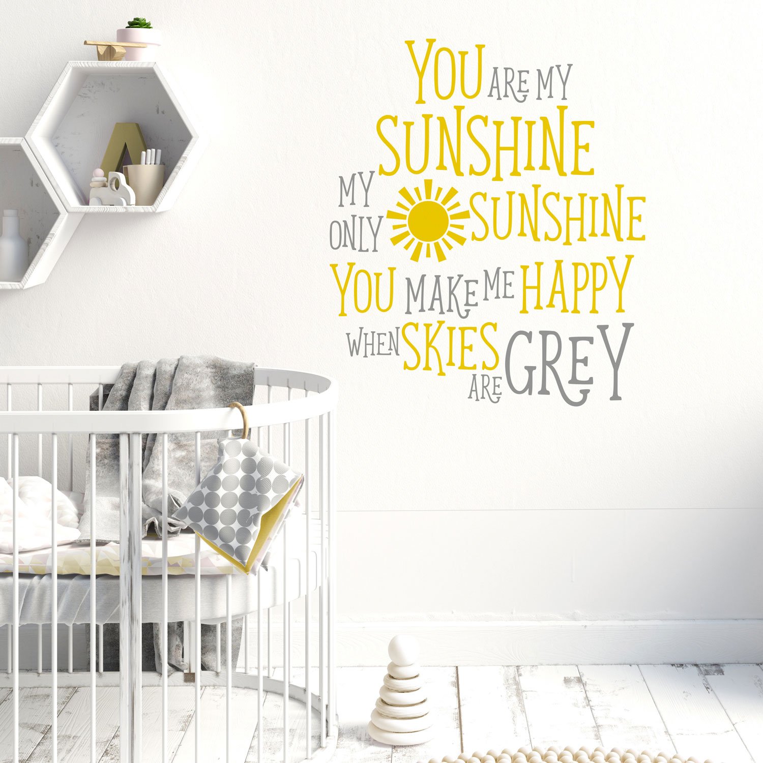 You are my sunshine wall sticker quote | Quote wall stickers | Children's bedrooms, playrooms and nurseries