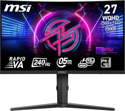 MSI MPG 275CQRXF 27 Inch Curved Gaming Monitor 240 Hz 2560 x 1440