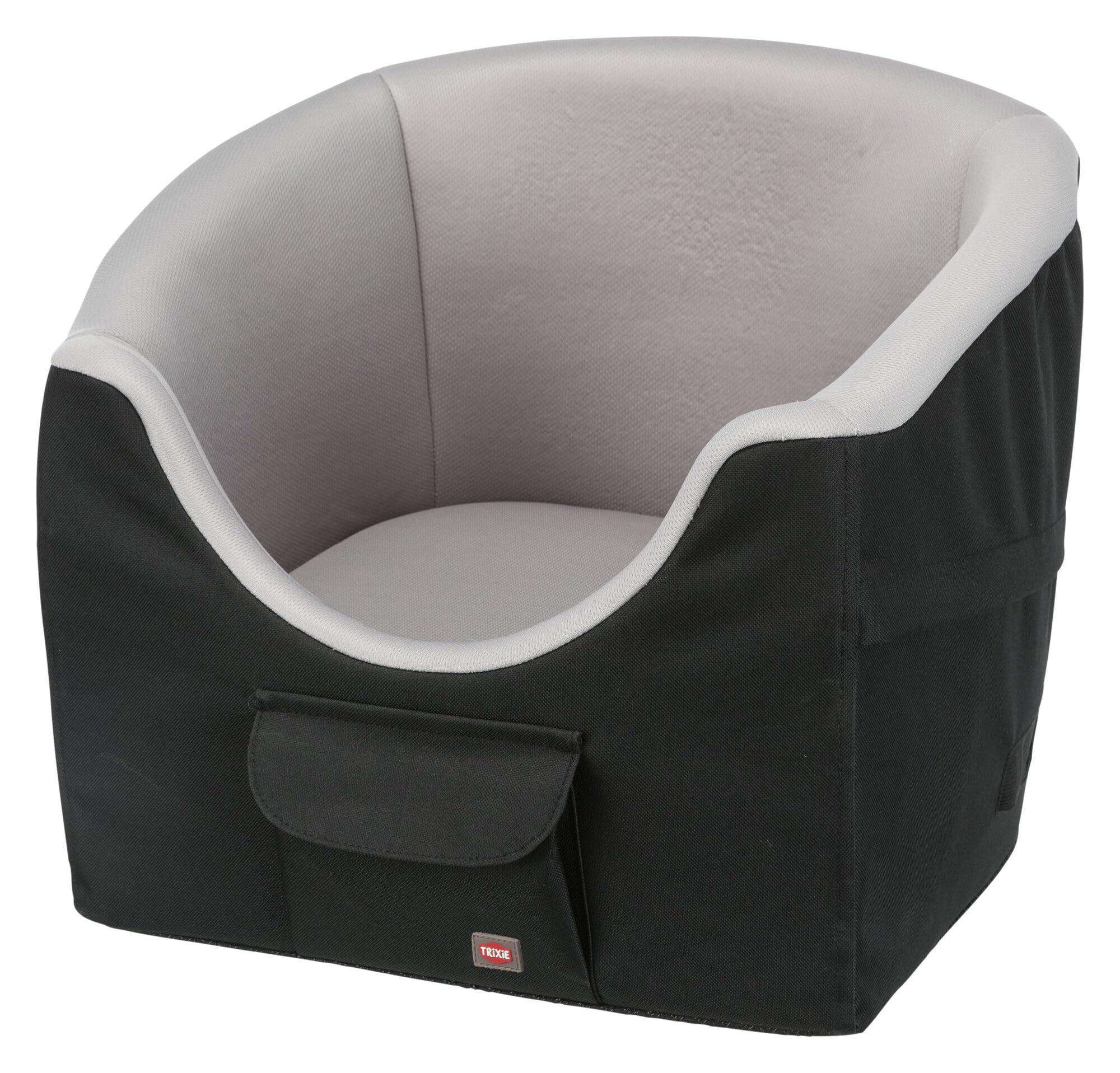 TRIXIE dog car seat and travel bed - raised seating position - fixation by seat belt - removable cushion - including short leash - with outside pocket - 45 x 39 x 42 cm - up to 8 kg - 13176