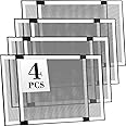 Lounsweer 4 Pcs Expandable Window Screen Adjustable Sliding Window Screen Mesh with Aluminum Frame for Home House (14"-24" W X 9.84" H)