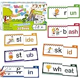 Word Family Build Book, 30 Read and Rhyme Flip Activity Book, Dinosaur ABC Learn to Read Phonics Flash Cards for Preschool/Kindergarten, CVC Words Reading Games for Kids Ages 3-8