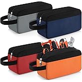 Eccliy 4 Pack Tool Pouch Canvas Zipper Pouch 12 Inch Small Tool Bags with Handle Dual Compartments Utility Bag Toolboxes for Men Electrician Mechanic Tools Storage(Gray, Orange, Red, Blue)