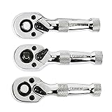 ARES 42142 – 3-Piece 72-Tooth Stubby Ratchet Set