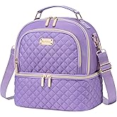 REXMONA Lunch Bag for Women,Dual Compartment Lunch Box for Womens, Insulated Lunchbag Leakproof Lunch Tote Lunch Cooler Bag for Women Men,Lunchbox with Adjustable Strap for Work Picnic Beach