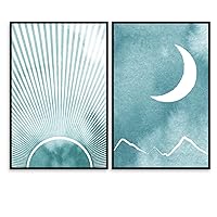 SIGNWIN 2 Piece Framed Canvas Wall Art Minimalism Abstract Style Canvas Prints Home Artwork Decoration for Living Room,Bedroom - 16