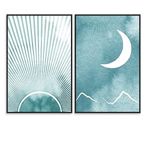 SIGNWIN 2 Piece Framed Canvas Wall Art Minimalism...