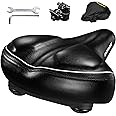 DAWAY C40 Ultra Comfortable Oversized Bike Seat - Memory Foam Padded, Extra Wide Bicycle Saddle, Ergonomic Replacement Cushion for Men Women - Fits for Peloton, Cruiser, Mountain, Road, Exercise Bikes
