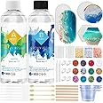 Suzzam Epoxy Resin Kit, 16OZ 2 Part Resin with 1:1 Ratio, Self Defoaming and Self Leveling, No VOC & BPA for DIY, with Silicone Molds