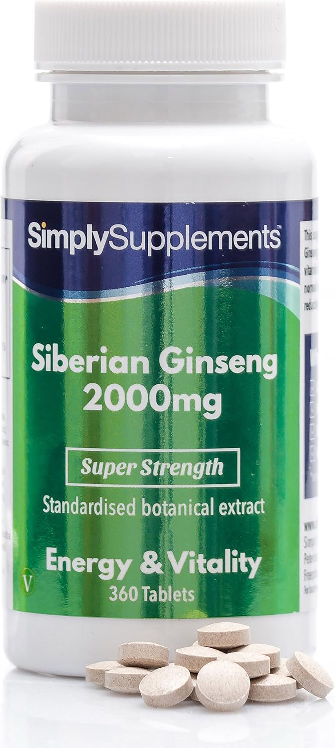 Siberian Ginseng 2000mg for Energy (360 Tablets): Health & Personal Care