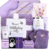 Birthday Gifts for Women, Happy Birthday Gifts for Mom, Her, Sister, Best Friend, Girlfriend, Coworker, Wife Bday Gift Ideas, Unique Relaxing Spa Birthday Gift Basket for Women Care Package w/ Blanket