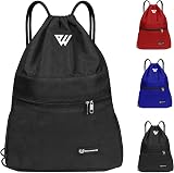 WESTWOOD FOX Drawstring Bag Waterproof Sport Gym Sack Backpack Black view 1