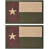 ZESION Army Green US Texas Flag Patches, Tactical Morale Patches Hook and Loop Military Patch for Caps Bags Vests Military Uniforms/2PCS