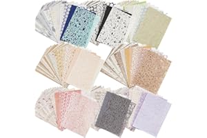 ARTSMONA 160 Sheets Textured Scrapbook Paper and Mesh Fabric Assorted Set - 8 Pack Mixed Special Paper for Scrapbooking Kit Junk Journal Supplies Planner Mixed Media Collage Card Making Materials 4.9x7 Inch